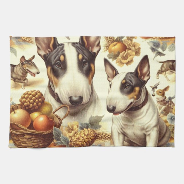 Linge De Cuisine Tableau vintage Bull Terrier (Horizontal)