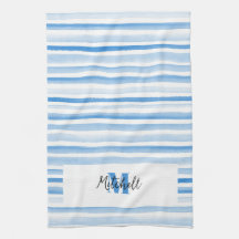Tablier de cuisine à aquarelle bleue PERSONNALISÉ