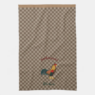 Linge De Cuisine Tablier de cuisine à carreaux Coq de Ferme