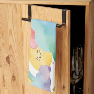 Linge De Cuisine Tablier de cuisine avec des nuages souriants, des 
