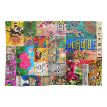 Tablier de cuisine en collage de voyage Pop Art mu