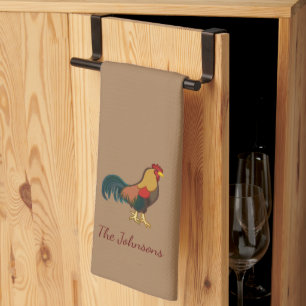 Linge De Cuisine Tablier de cuisine marron personnalisé Coq de Ferm