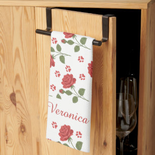 Linge De Cuisine Tablier de cuisine personnalisé avec rose et empre