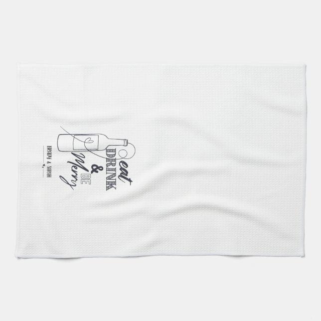Linge De Cuisine Tablier de cuisine personnalisé "Manger, boire & ê (Horizontal)