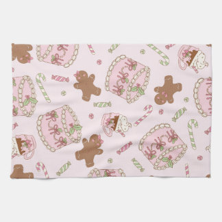 Linge De Cuisine Tablier de Noël rose pastel gâteau et nœud papillo