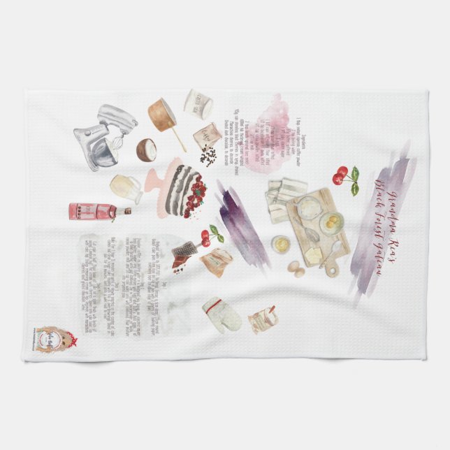 Linge De Cuisine Tablier de recette personnalisé (Horizontal)
