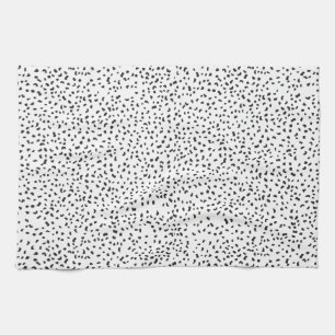 Linge De Cuisine Taches dalmatiennes noires et blanches modernes