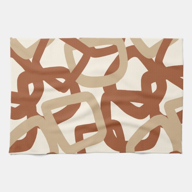 Linge De Cuisine Tangle Carré Crème Sienne Brûlée (Horizontal)