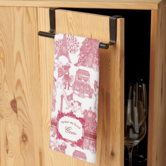 LINGE DE CUISINE TAPIS ROUGE BULLDOG FRANÇAIS