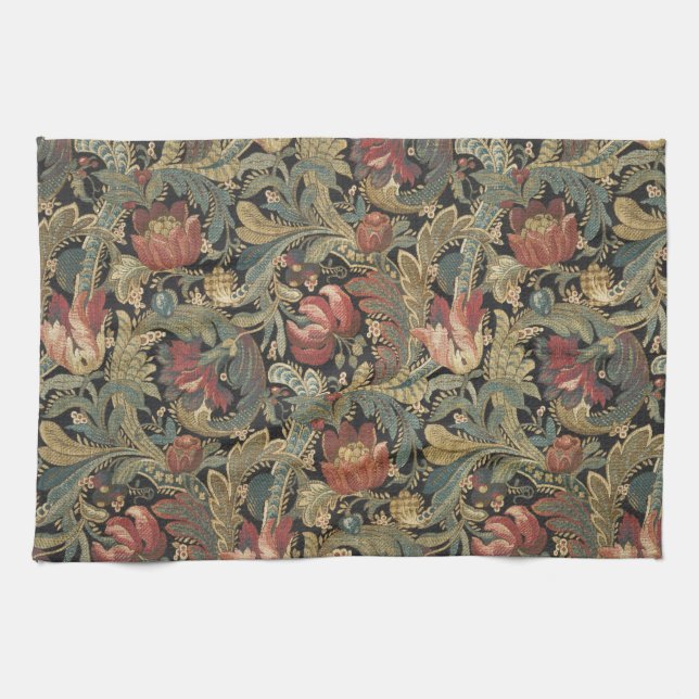 Linge De Cuisine Tapisserie florale riche Brocade Antique Classique (Horizontal)