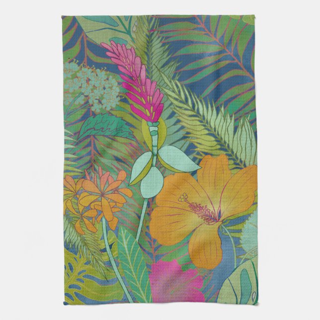 Linge De Cuisine Tapisserie tropicale II (Vertical)