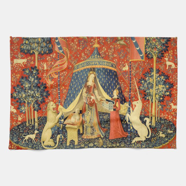 Linge De Cuisine Tapisseries Unicorne Lady Legend Médiéval (Horizontal)