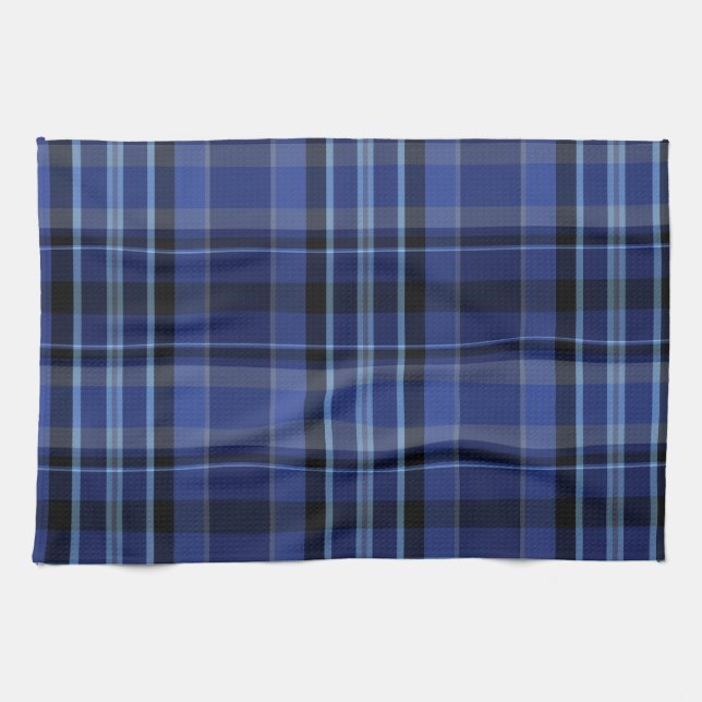 Linge De Cuisine Tartan bleu de la marine (Horizontal)
