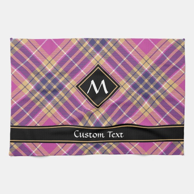 Linge De Cuisine Tartan rose, or et bleu (Horizontal)