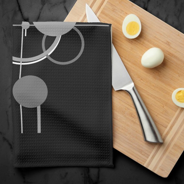 Linge De Cuisine Tatos Art Déco Moderne | Minimalisme monochrome (Créateur téléchargé)