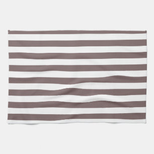 Linge De Cuisine Taupe Brown & Blancs ; Gratté