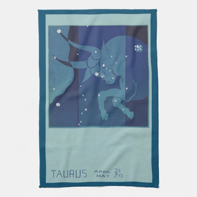 Linge De Cuisine Taurus Bull Constellation Astrologie Zodiaque Vint (Vertical)