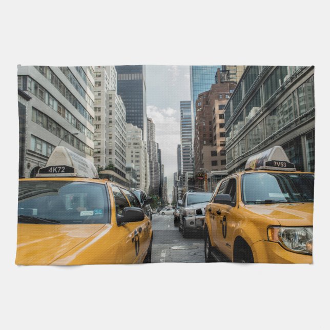 Linge De Cuisine Taxis jaunes de New York (Horizontal)