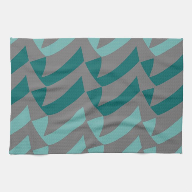 Linge De Cuisine Teal et contrôles gris d'Aqua (Horizontal)