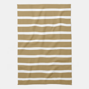 Linge De Cuisine Teck rayures neutres
