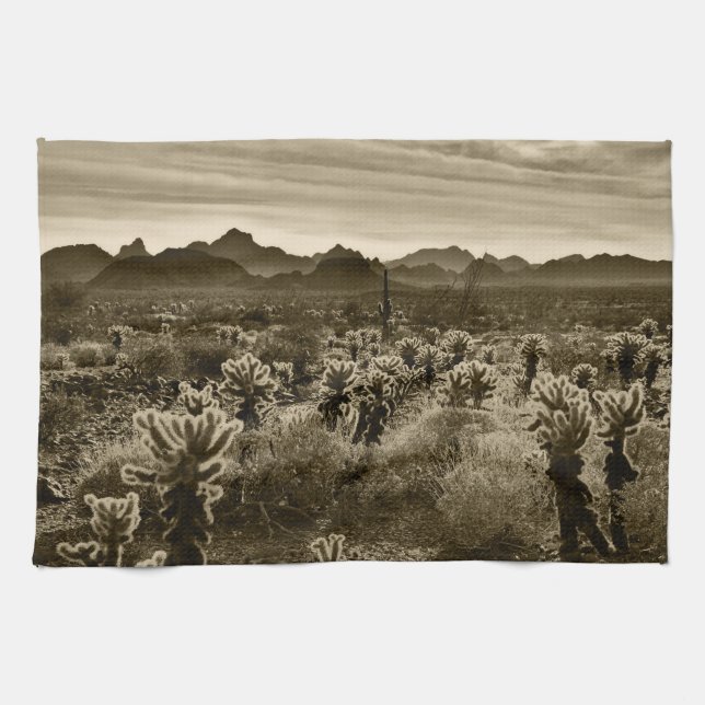 Linge De Cuisine Teddy Bear Cholla Cactus Plante du désert (Horizontal)