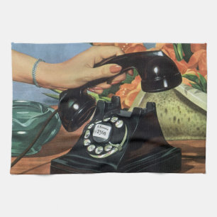 Linge De Cuisine Téléphone rétro avec cadran Rotary, affaires Vinta