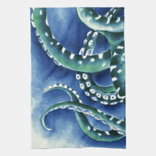 Linge De Cuisine Tentacles verts bleus