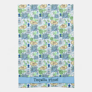 Linge De Cuisine Tequila Time Cocktails Agave Plantes et Sombreros