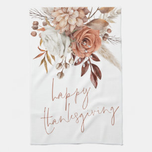 Linge De Cuisine Terracotta Automne Florals Bon thanksgiving de scr