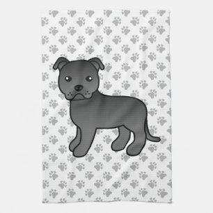 Linge De Cuisine Terrier de Staffordshire Bull anglais noir