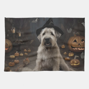 Linge De Cuisine Terrrier Wheaten Citrouilles Halloween Effrayant