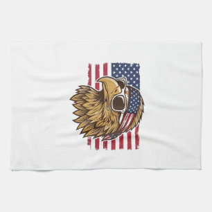 Linge De Cuisine Tête d'aigle patriotique Gravure vintage Graphique
