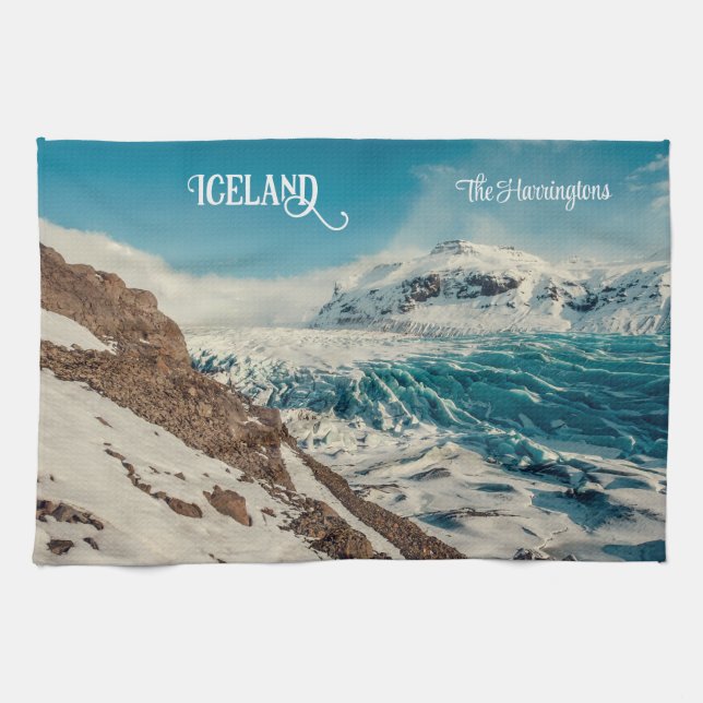 Linge De Cuisine Texte personnalisé Solheimajokull, Islande (Horizontal)