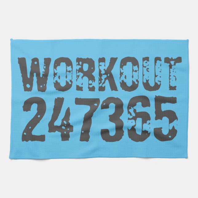 Linge De Cuisine Texte usé et rayé Workout 247365 bleu (Horizontal)
