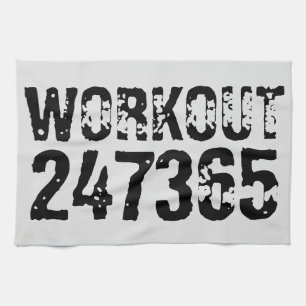 Linge De Cuisine Texte usé et rayé Workout 247365 noir