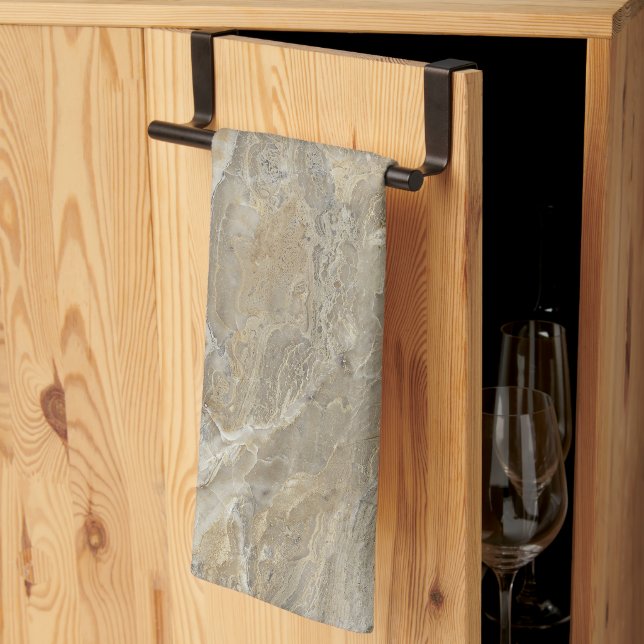 Linge De Cuisine texture de pierre Brown (Pliage en tiers)