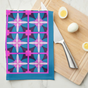 Linge De Cuisine Thé au design géométrique coloré bohème éclectique