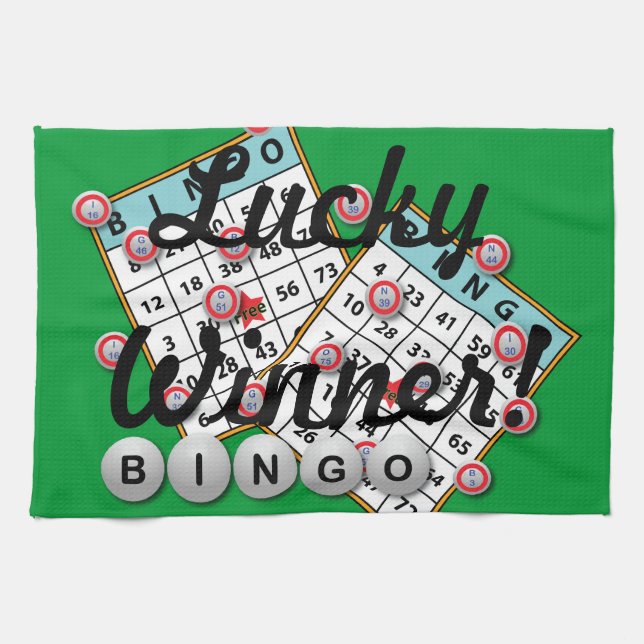 Linge De Cuisine Thème chanceux de bingo-test de gagnant (Horizontal)