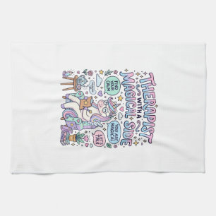 Linge De Cuisine Thérapeute Licorne avec un Cadeau Magique sur le C