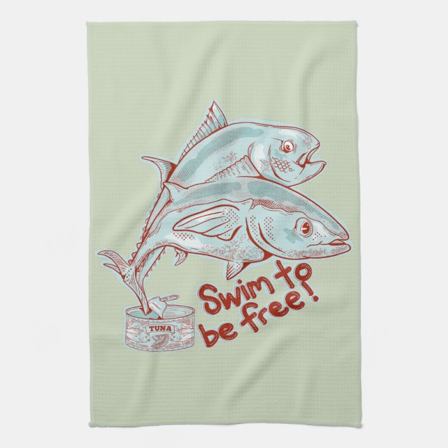 Linge De Cuisine Thon Poisson assaisonnant une boîte (Vertical)