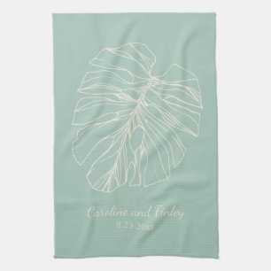 Linge De Cuisine Tirage personnalisé de la ligne de feuille Monster