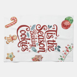 Linge De Cuisine 'Tis the Season Baking Cookies Kitchen Towel 