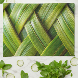 Linge De Cuisine Tissu de bambou vert frais