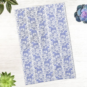 Linge De Cuisine Tissu de cuisine bleu en faïence suédoise Dala Hor