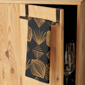 Linge De Cuisine Tissu Tribal des Caraïbes : Noir, Or