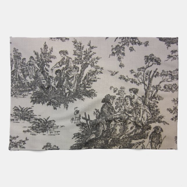 Linge De Cuisine Toile dans noir et le blanc (Horizontal)