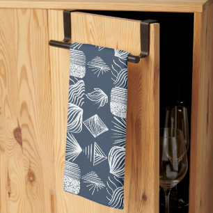 Linge De Cuisine Toile de Mudcloth Tribale Caraïbe Ose: Bleu Nuit &