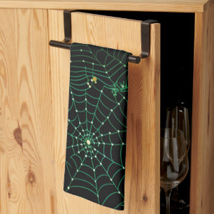 Linge De Cuisine Toiles d'araignées et points modernes Halloween no