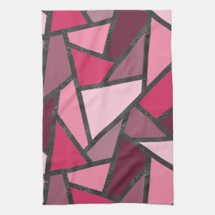 Linge De Cuisine Tons de motif en vitrail rose