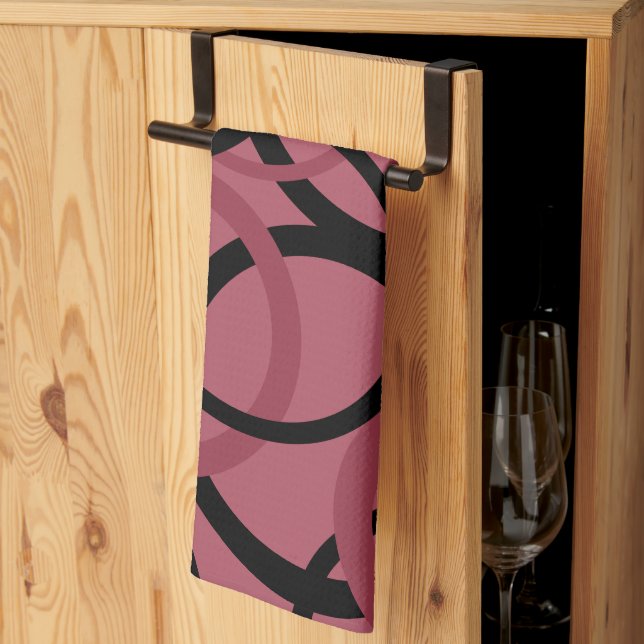 Linge De Cuisine Topaz fumé et cercles noirs (Pliage en tiers)